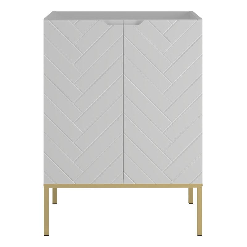 Rigdel Washbasin Cabinet 60, White/Gold