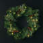 Artificial 24" LED Mixed Pine Christmas Wreath with Pinecones, Green