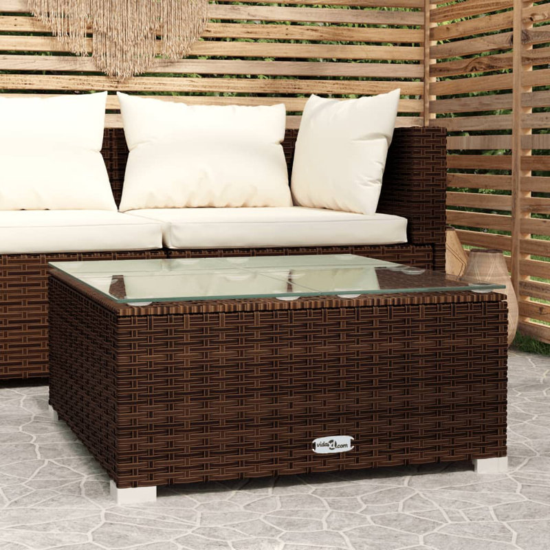 Outdoor Rattan Coffee Table, Brown