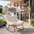 Indoor/Outdoor Rocking Chair with 450 Lbs Capacity, Heavy-Duty Metal Frame & Water-Resistant, Single Arc Leg Design with Thick Cushion for Patio, Garden & Living Room-124019740