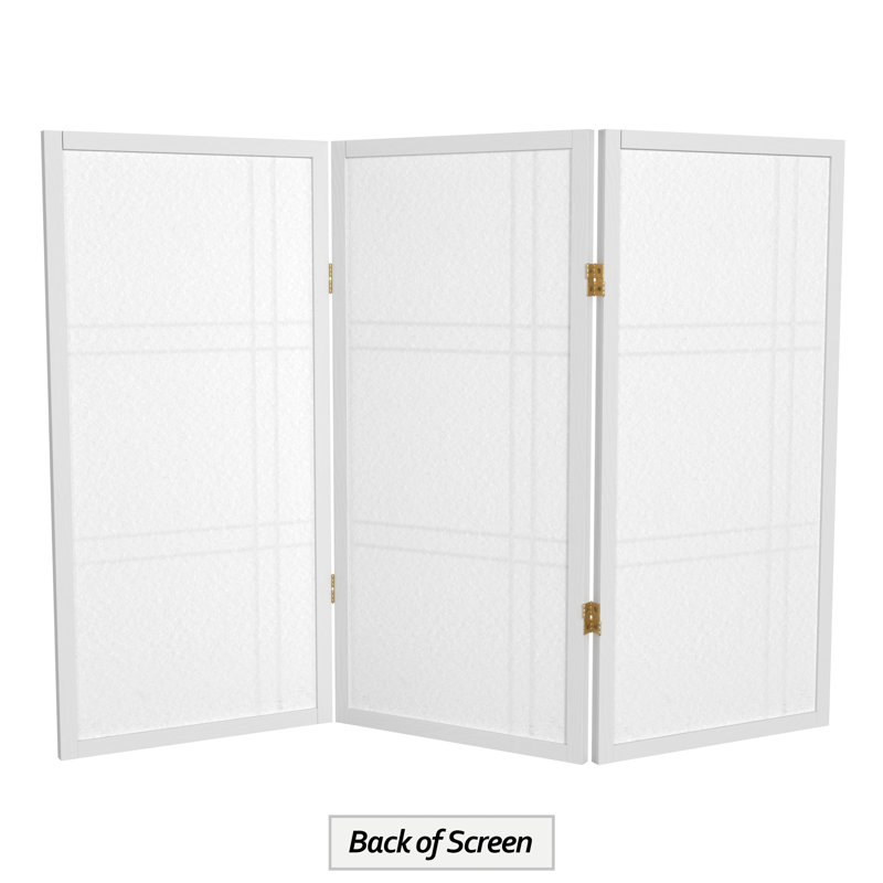 Keitez 3 ft. H Short Folding Shoji Screen, 3, White