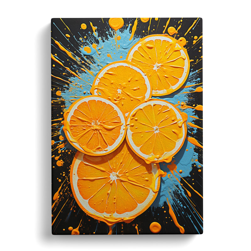 Sliced Orange Action - Wrapped Canvas, 60cm H x 40cm W x 3cm D