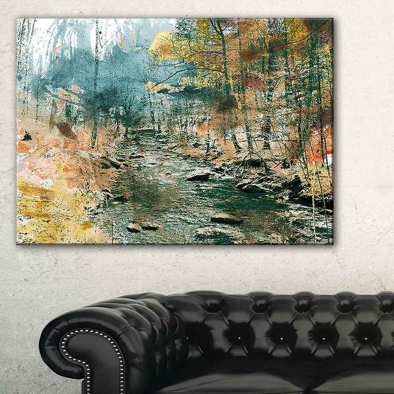«Rocky River», impression sur toile tendue, H 30 po x l 40 po x P 1 po, Toile tendue
