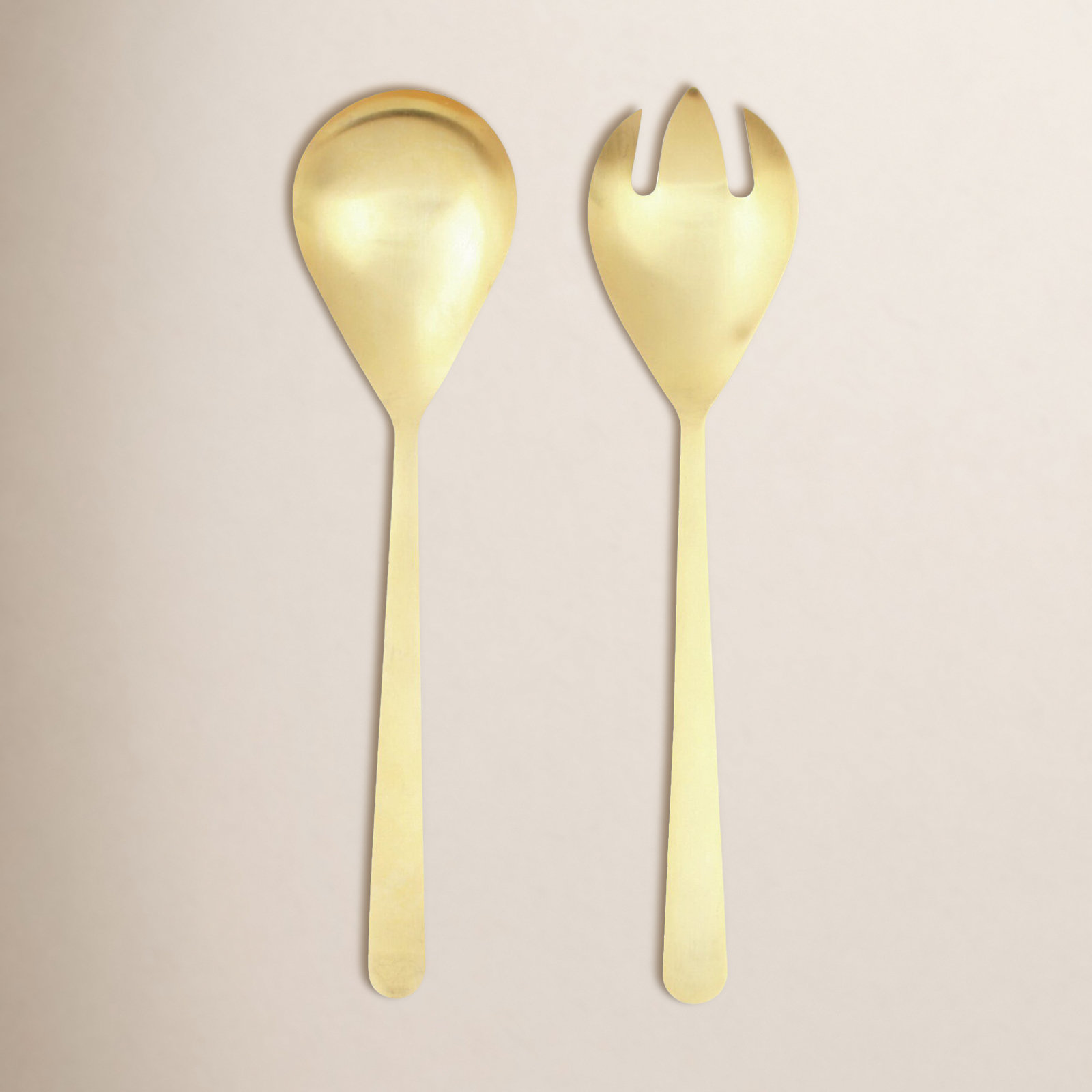 Canvas Home Oslo Salad Servers, Matte Gold