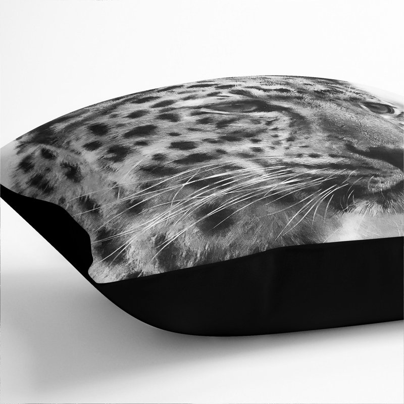 Cheetah Vol.3 Painting Square Throw Cushion, Black, 40cm H x 40cm W x 15cm D
