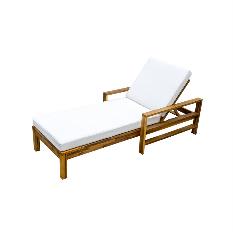 Chaise longue d'extérieur à dossier réglable en bois d'acacia U_Style
