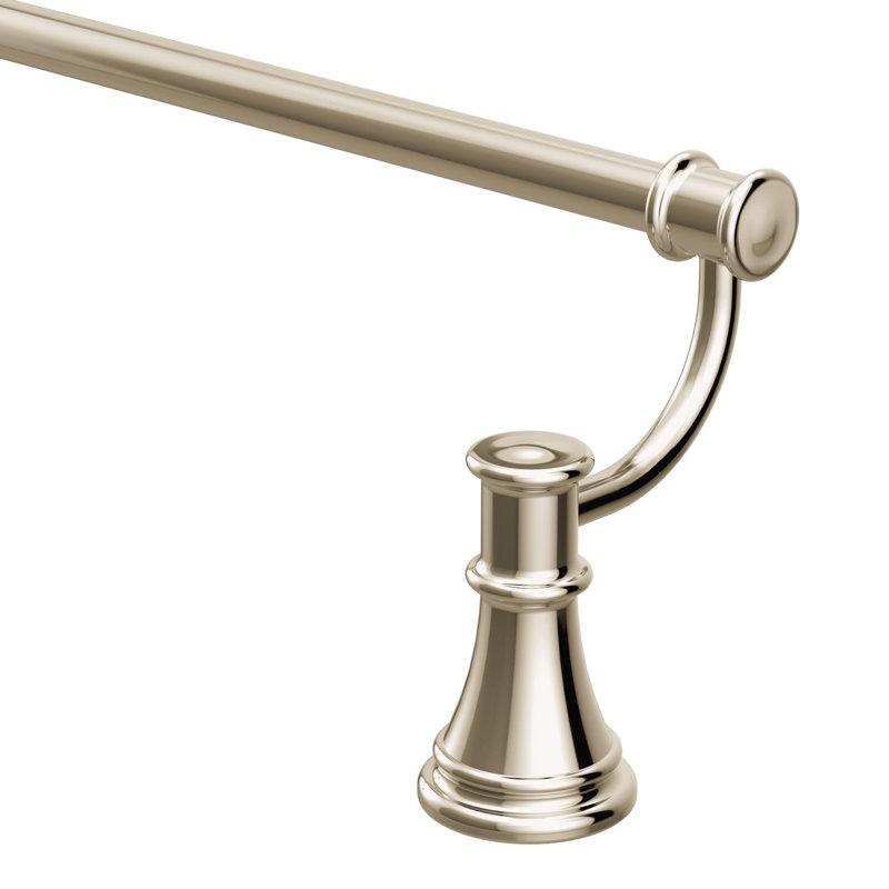 Belfield Bathroom 24" Wall Mounted Towel Bar, Polished Nickel