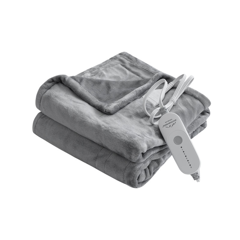  Jeté chauffant 1 pièce Microplush, gris