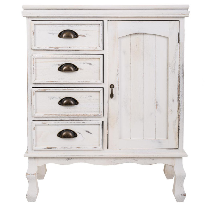 Custer 65cm W 4 - Drawer Chest of Drawers, Antique White