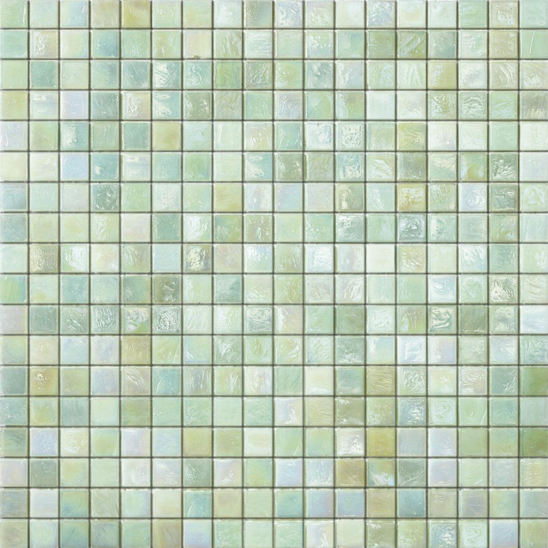 Mint 1 5/8" x 5/8" Iridescent Glass Mosaic