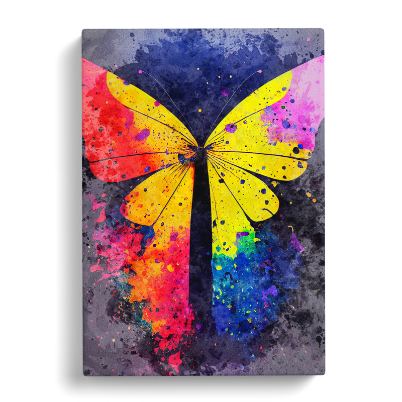 Splashed Butterfly No.1 Abstract - Wrapped Canvas, 50cm H x 35cm W x 3cm D
