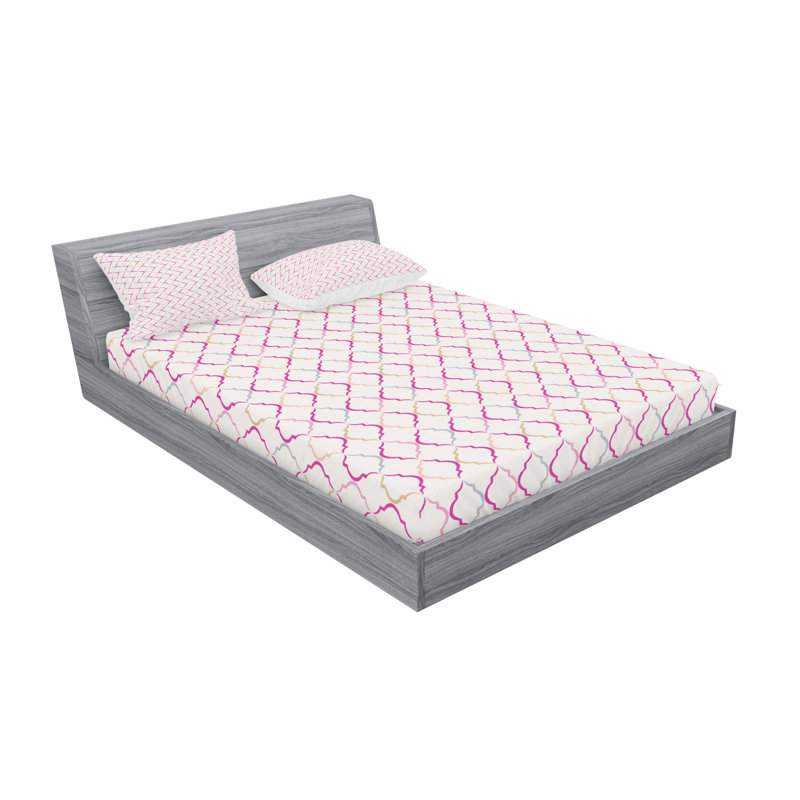 Microfiber Chevron Sheet Set, Twin Sheet Set with Fitted Sheet, Victorian Oval Chevron