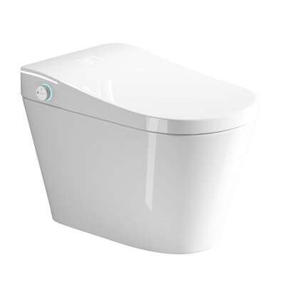 Toilette intelligente avec bidet intégré, fonctionnement manuel, chasse d'eau automatique, réglage de la température du siège, modes de lavage multiples, jet siphonique gris pour la propreté Siège unique d'ouverture / fermeture intelligent, chauffant