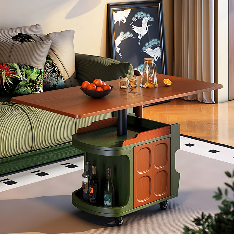 47.09"Brown Solid Wood Mobile Coffee Table