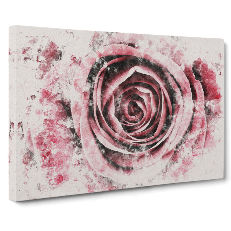 Pink Rose Flower Vol.2 - Wrapped Canvas Print, 60cm H x 91cm W x 3cm D