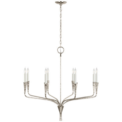 Aiden 40" Single Tier Chandelier  in Polished Nickel