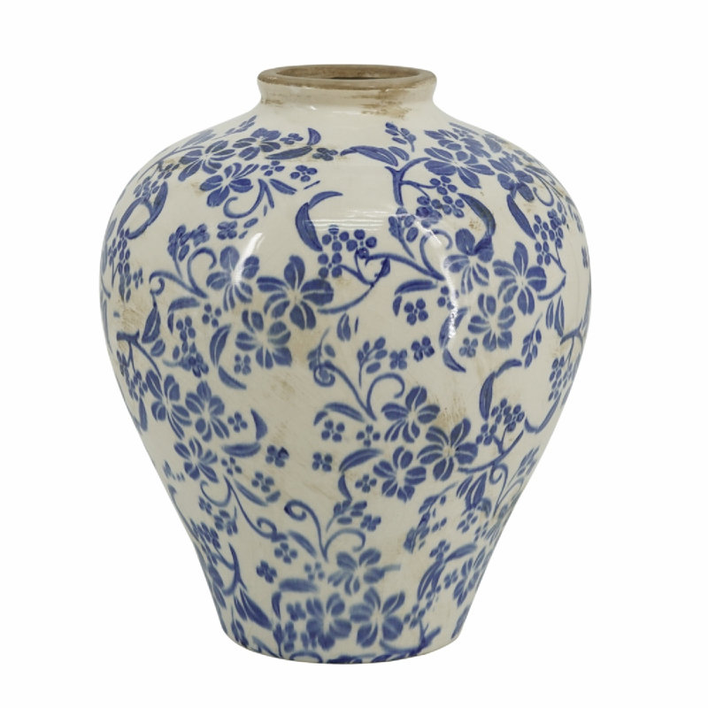 Ceramic Vase, 11" H x 9.1" W x 9.1" D