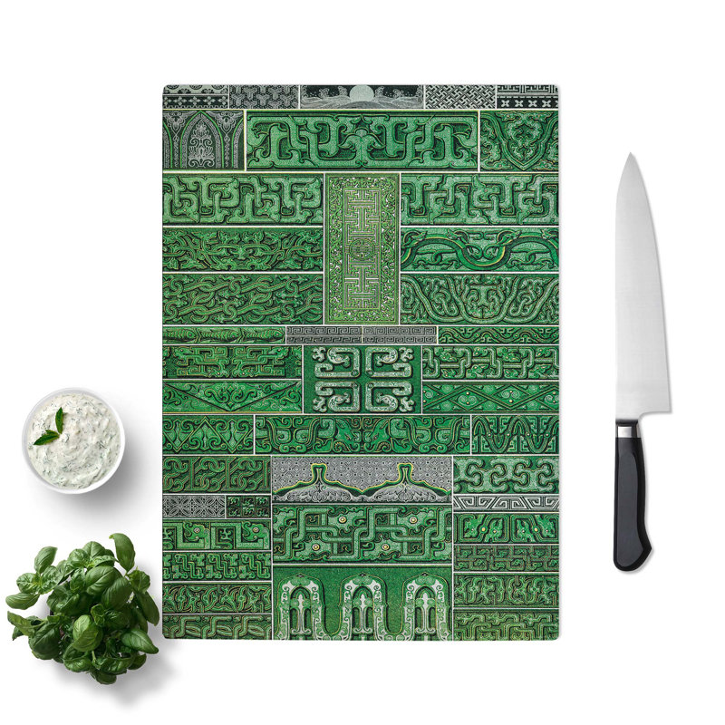 Tempered Glass Chinese Chopping Board, 28.5 cm W x 39 cm L