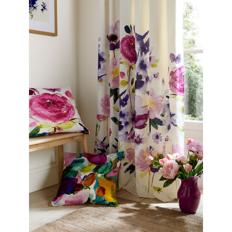 Cotton Blend Curtain Panel Pair, 168cm W x 137cm L