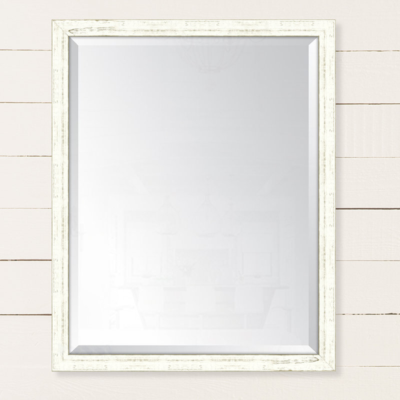 Miroir mural, H 39 po x l 27 po, Blanc