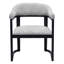 Chaise de salle à manger avec accoudoirs à dossier ouvert gris et noir