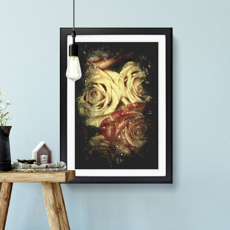 View of the Roses - Picture Frame Painting Print, 45cm H x 33cm W x 2cm D, Black Framed