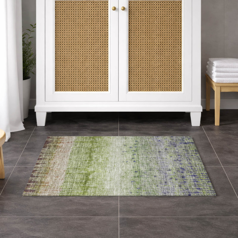 Machine Washable Indoor/Outdoor Chantille ACN2811 Modern Rug, Green, 2'6" x 3'10"