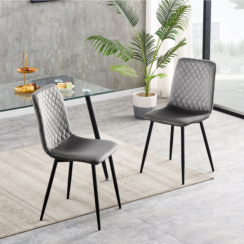Upholstered Dining Chair, Dark Grey, 2
