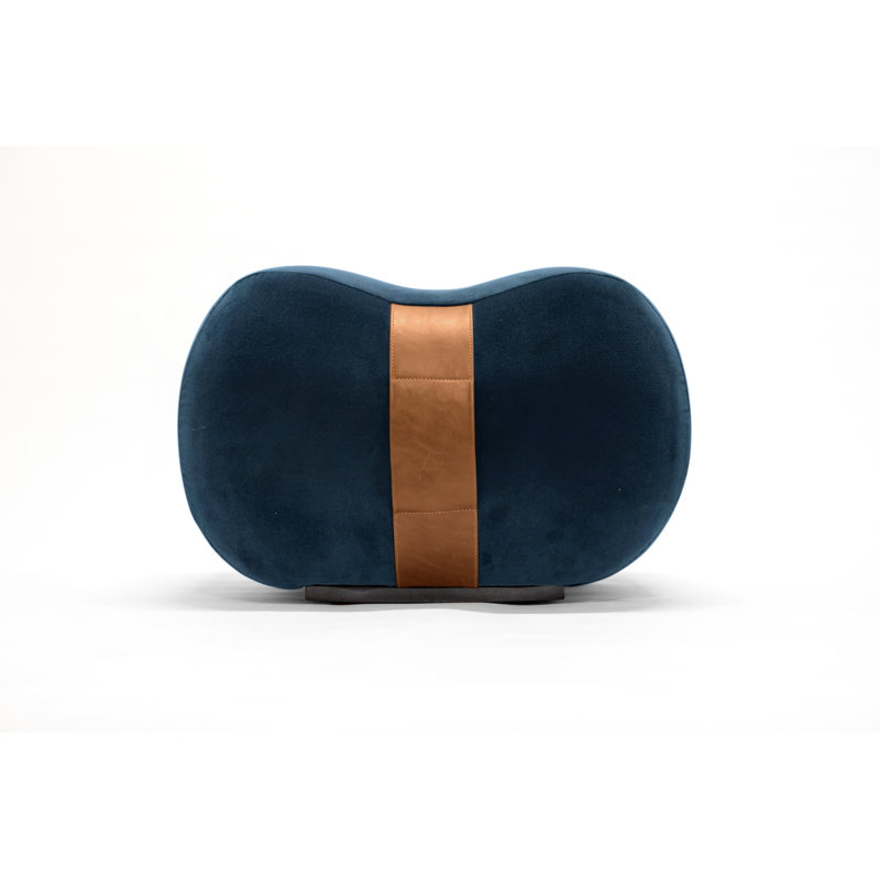 Milo Velvet Ottoman, Ocean/Chesterfield Velvet