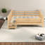 Grand lit au sol en bois compact avec rangement