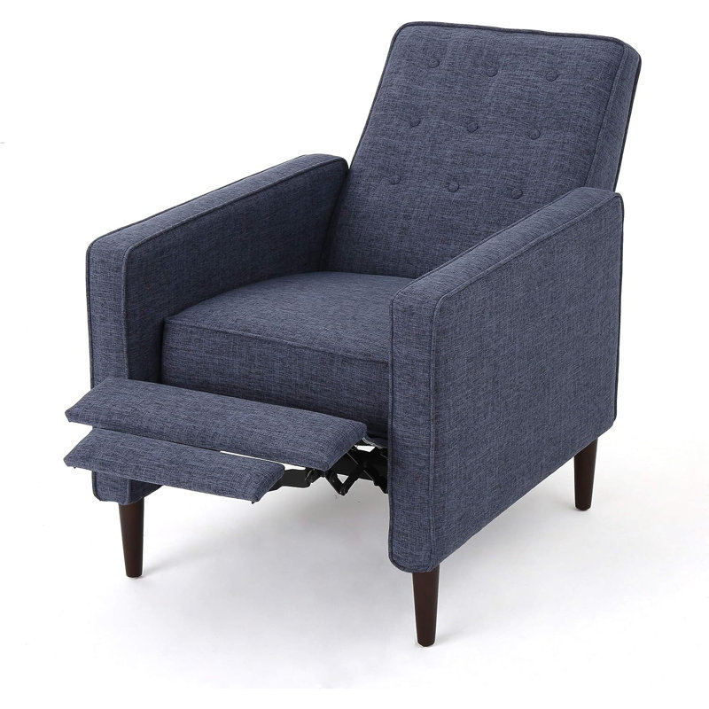 Fauteuil inclinable pivotant et ergonomique, Mélange de polyester bleu foncé