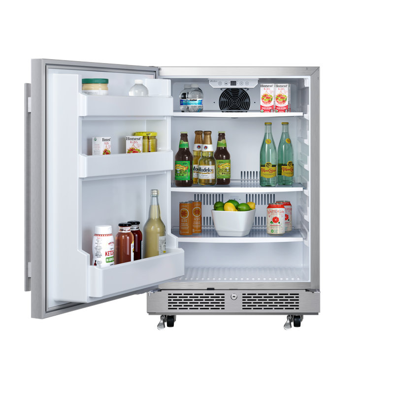 Compact Stainless Steel Outdoor Beverage Refrigerator