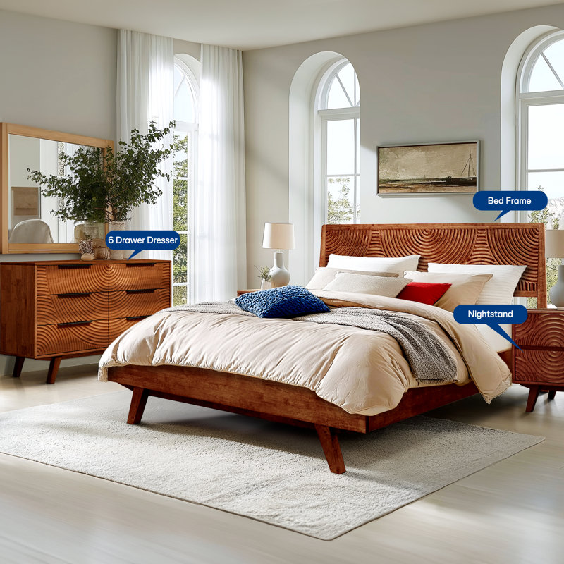 Commode 6 tiroirs ACACIA Harmony, Noyer