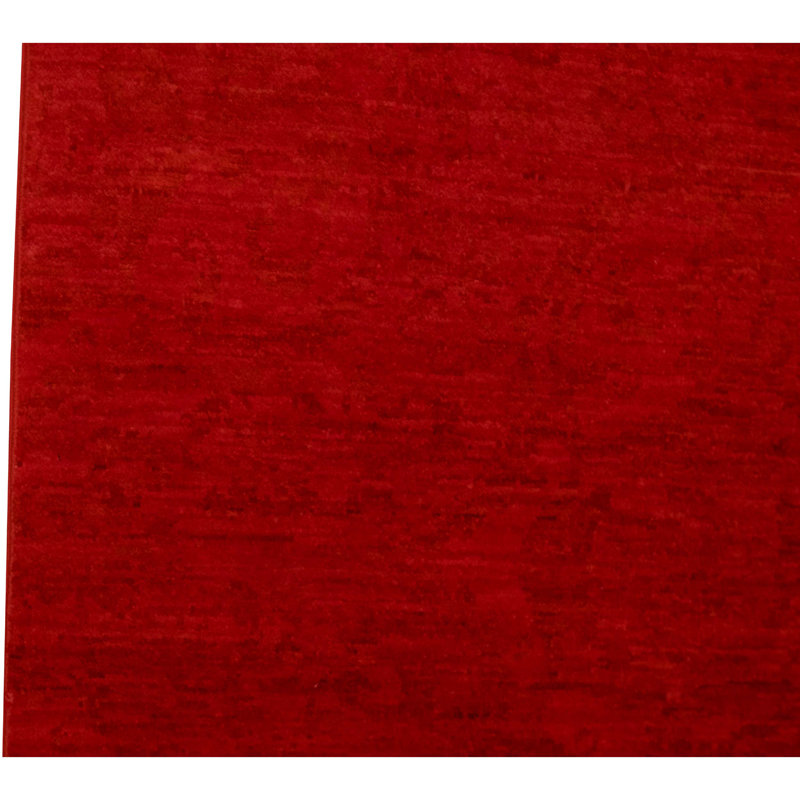 Hand Knotted Wool Area Rug in Red And Light Green