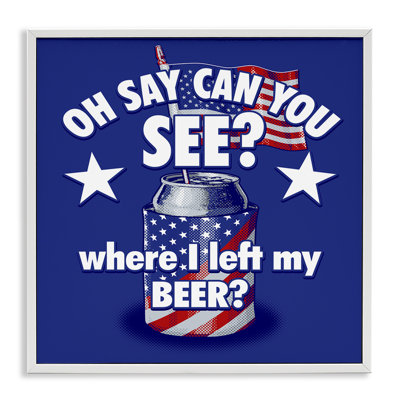 Funny Patriotic Beer Framed Giclee Art by Jedco Brands, Inc.