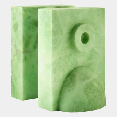 Serre-livres Barakoa-Alabaster-Lime serre-livres H 7 po x l 5 po x P 5 po