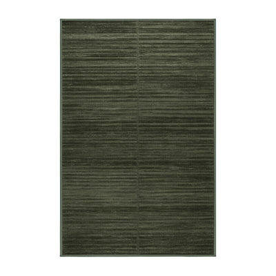 Machine Washable Solid Green Area Rug