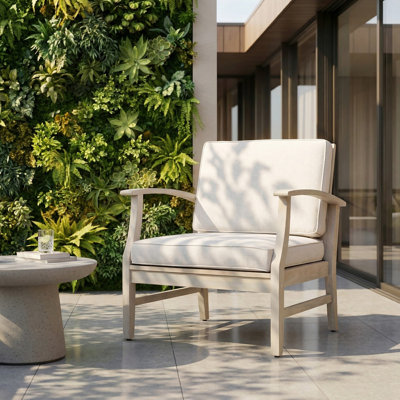 Patio Club Chair With Water-Resistant Cushion