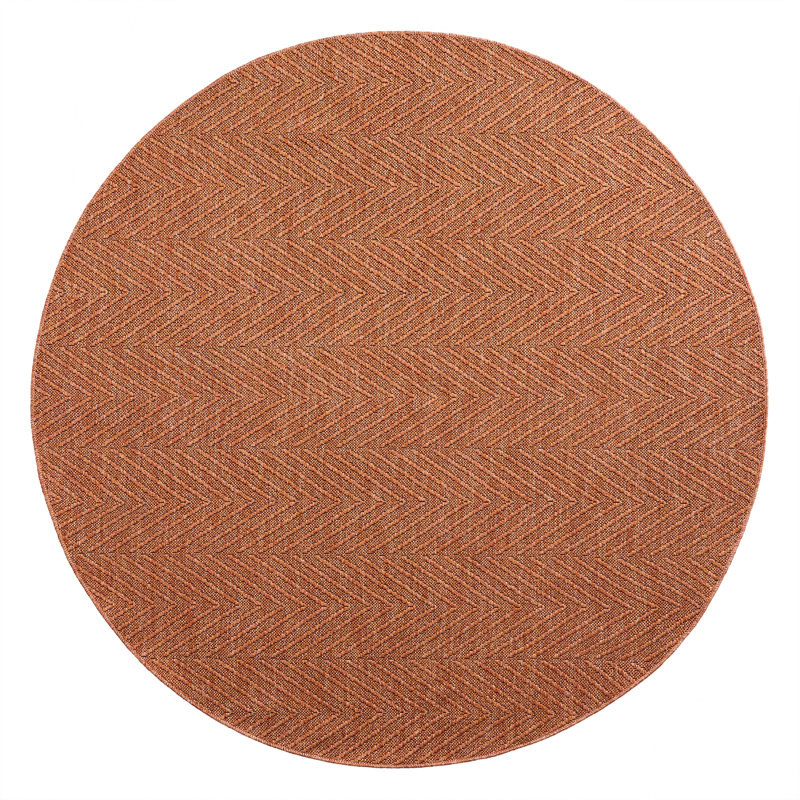 Tapis rouille texturé uni Tax, Rond 4 pi 11,1 po