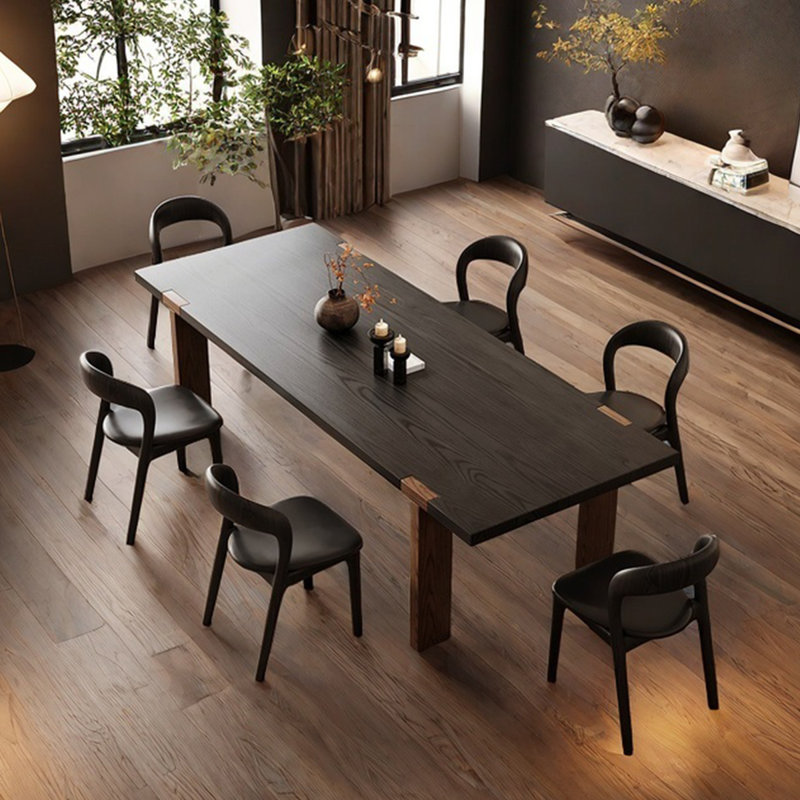 Table de salle à manger en bois de frêne, H 29,53 po x L 70,87 po x l 31,5 po