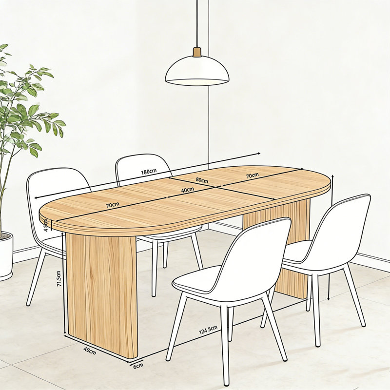 Table de salle à manger extensible Modern, Blanc ancien