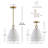 Scalloped Fabric Shade Brass Finish Pendant Light