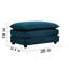 Repose-pieds en tissu chenille à combiner avec un canapé 2 places, un canapé 3 places et un canapé 4 places, chenille bleue