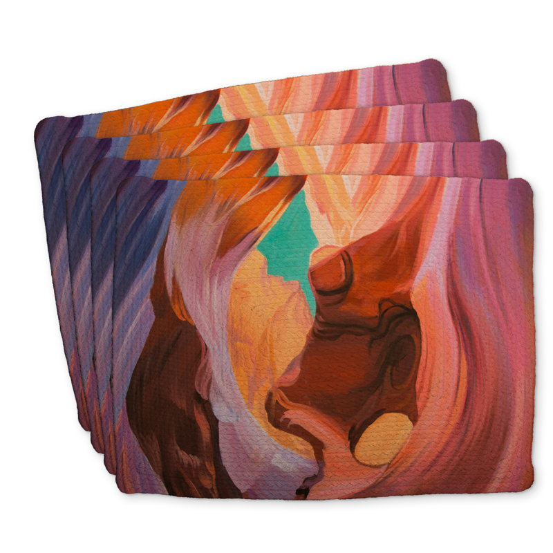 Vue intérieure de l'ensemble de napperons en polyester tressé Antelope Canyon
