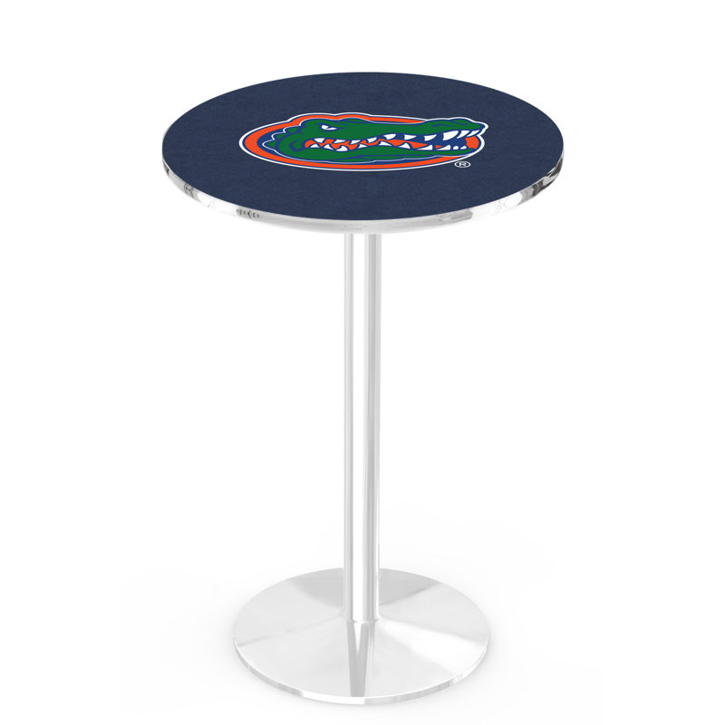 Round Metal Base Dining Table, Chrome, University of Florida