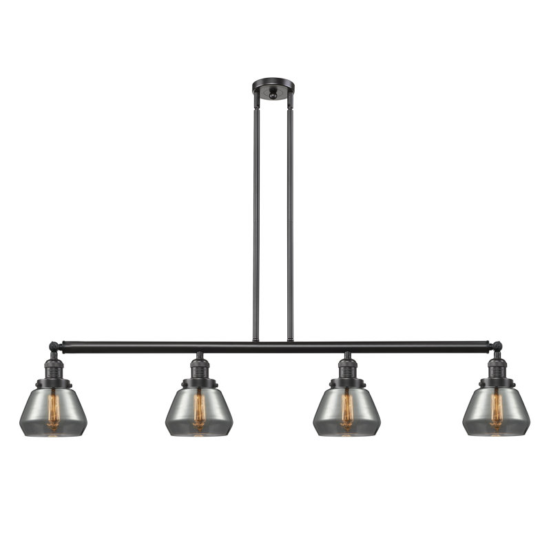 Leininger 4 - Light Kitchen Island Pendant, Plated Smoke, Brushed Satin Nickel