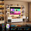 Meuble télé 85 po Otylie avec tablettes de rangement et prises de courant jusqu'à 65 pouces-1630440367