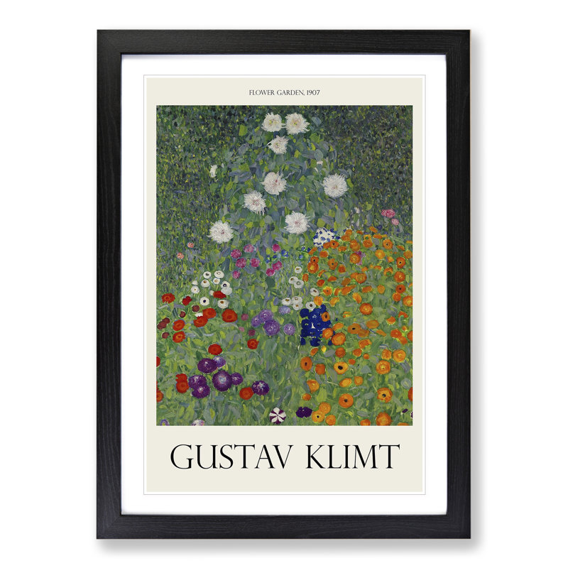 Flower Garden Vol.2 by Gustav Klimt - Single Picture Frame Print, Black Framed, 48cm H x 36cm W x 2cm D
