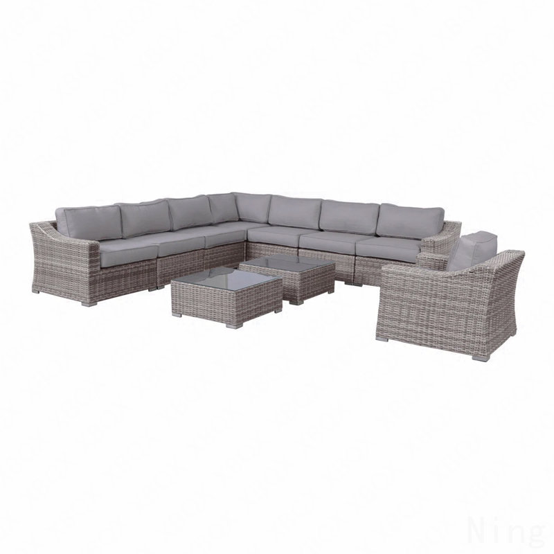 Fully Assembled 7-Person Wicker Patio Seating Group With Cushions