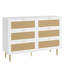 Commode 6 pièces en rotin avec commode en bois et pieds en métal-490386271